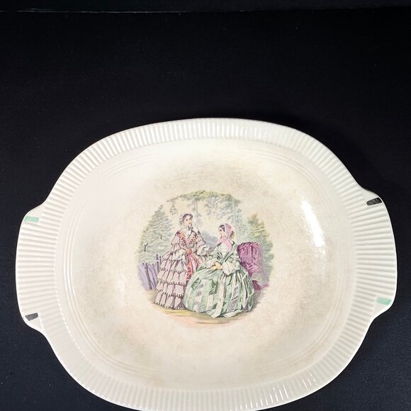 1940s Oval Salem China Serving Platter Tray Victory Post War Design - Picture 13 of 14